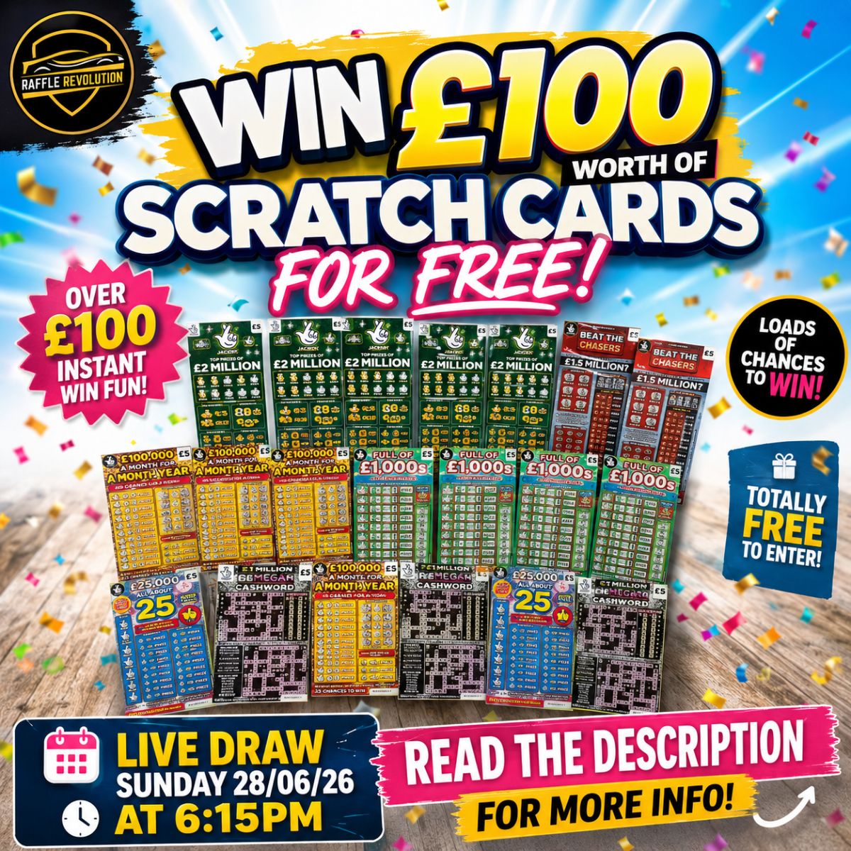 £100 SCRATCH CARD BUNDLE FREE 💷