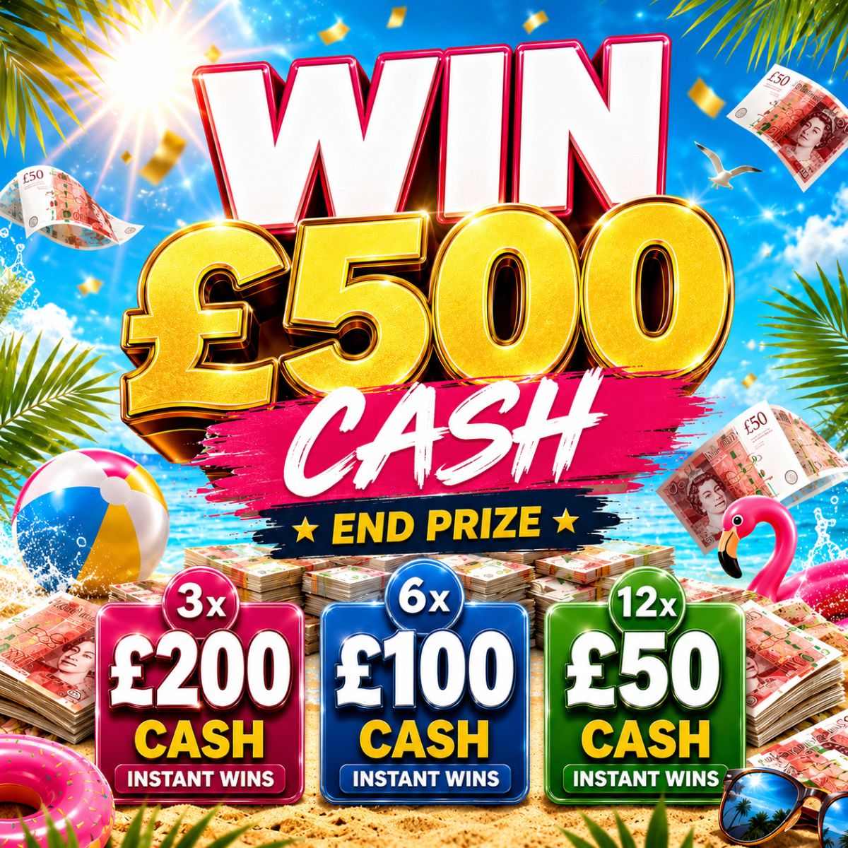 WIN £500 CASH + Instant Wins 💷